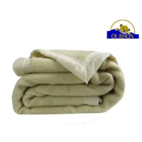 couverture pure laine woolmark ourson 600 gr ecru 180x220