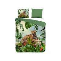 housse de couette jungle 155x220 cm multicolore