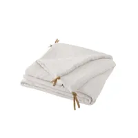 couvre-lit à nouettes lin lavé blanc
