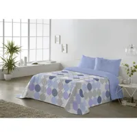 couvre-lit imprimée réversible frida bleu