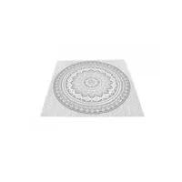plaid fouta en coton carré 180x180 cm mumbai gris, par soleil d'ocre