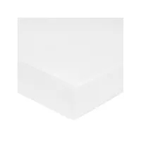 drap housse 180x200 cm satin de coton blanc ba80-1820 blanc