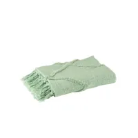 plaid avec losange en coton polyester vert clair 130x170cm