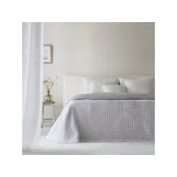 couvre-lit réversible en jacquard de coton emily mauve
