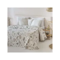 couvre-lit réversible en jacquard de coton naim beige