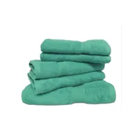 lot de 5 serviettes eponge 600 gm2 100 % coton - vert sauge
