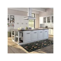 tapis de cuisine impnum 19 noir 70x180 lavable 30° en polyester doux et soyeux
