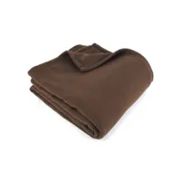 couverture polaire 240x260 cm 100% polyester 350 g/m2 teddy marron chocolat
