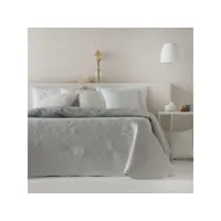 couvre-lit réversible en jacquard de coton adriel aluminium