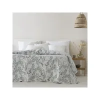 couvre-lit réversible en jacquard de coton alessia bleu