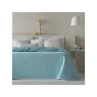 couvre-lit réversible en jacquard de coton aura eau marine