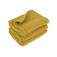 couverture polaire 240x260 cm 100% polyester 350 g/m2 teddy jaune miel