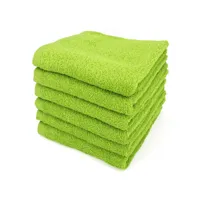 lot de 6 serviettes de toilette 50x90 cm alpha vert pistache