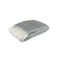 plaid alpha acrylique-laine gris-blanc - l 190 x l 136 x h 0,5 cm