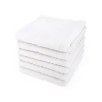 lot de 6 serviettes de toilette 50x90 cm alpha blanc