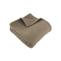 couverture polaire 180x220 cm 100% polyester 350 g/m2 teddy marron taupe