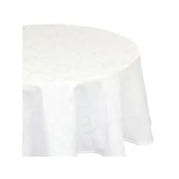 nappe ovale 180x240 cm jacquard 100% polyester brunch blanc