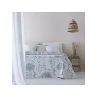 couvre-lit réversible en jacquard de coton chiara bleu