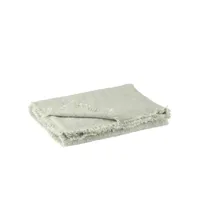 plaid frange coton polyester vert clair - l 130 x l 170 x h 1 cm