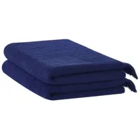 lot de 2 serviettes de bain en coton bleu marine atiu 357712