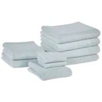 lot de 9 serviettes de bain en coton vert menthe mitiaro 356114