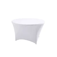 nappe housse élastique pour table ronde 150cm blanche