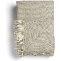 røros tweed - kattefot couverture en laine 220 x 140 cm, gris clair