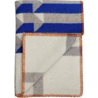 røros tweed - kvam couverture en laine 200 x 135 cm, bleu