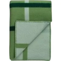 røros tweed - knut couverture en laine, 135 x 200 cm, vert