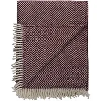 røros tweed - kattefot couverture en laine, 140 x 220 cm, bourgogne