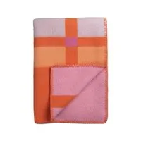 røros tweed - city couverture en laine 200 x 135 cm, orange