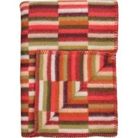 røros tweed - ida couverture en laine 200 x 135 cm, red shades