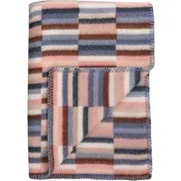 røros tweed - ida couverture en laine 200 x 135 cm, rose / bleu