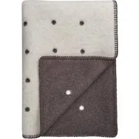 røros tweed - pastille couverture en laine 200 x 135 cm, black & white