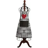torchon aubry gaspard - tablier de cuisine en coton coeur noir blanc rouge