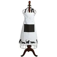 torchon aubry gaspard - tablier de cuisine en coton chat noir et blanc
