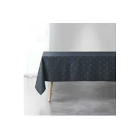 nappe de table douceur d'interieur nappe rectangle 140 x 240 cm jacquard fils metallises etoiles marine/or