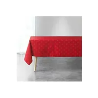 nappe de table douceur d'interieur nappe rectangle 140 x 240 cm jacquard fils metallises etoiles rouge/or