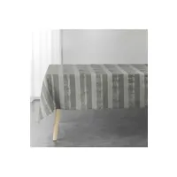 nappe de table douceur d'interieur nappe rectangle 140 x 240 cm coton tisse+fils metallises eldora gris/argent