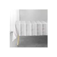 nappe de table douceur d'interieur nappe rectangle 140 x 240 cm coton tisse+fils metallises eldora naturel/argent