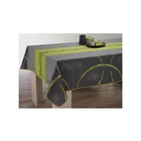 nappe de table le linge de jules nappe anti-taches astrid anis - taille : rectangle 150x300 cm