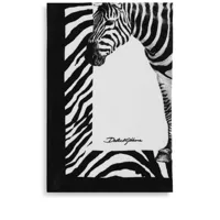 dolce & gabbana serviette de plage zebra en coton - noir