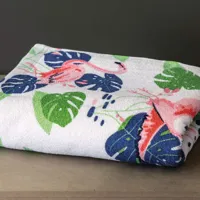 serviette de bain impression flamingo