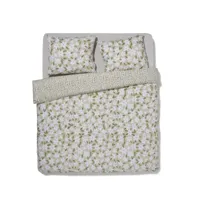 hema housse de couette coton doux 240x200/220 fleurs sauvages (blanc)