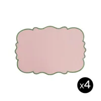 bitossi home - set de table smerlo en tissu, lin couleur rose 33 x 48 1 cm made in design