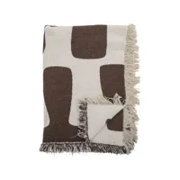 bloomingville - plaid plaids en tissu, coton recyclé couleur marron 160 x 130 0.1 cm made in design