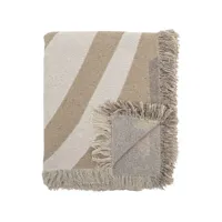 bloomingville - plaid plaids en tissu, coton recyclé couleur beige 160 x 130 0.1 cm made in design