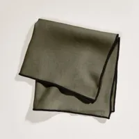 serviette de table carlina kaki grisé et bourdon noir - vert