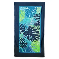 serviette de plage microfibre tropical leaves 90x170 vert