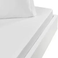 drap housse en percale de coton blanc 80x200 cm